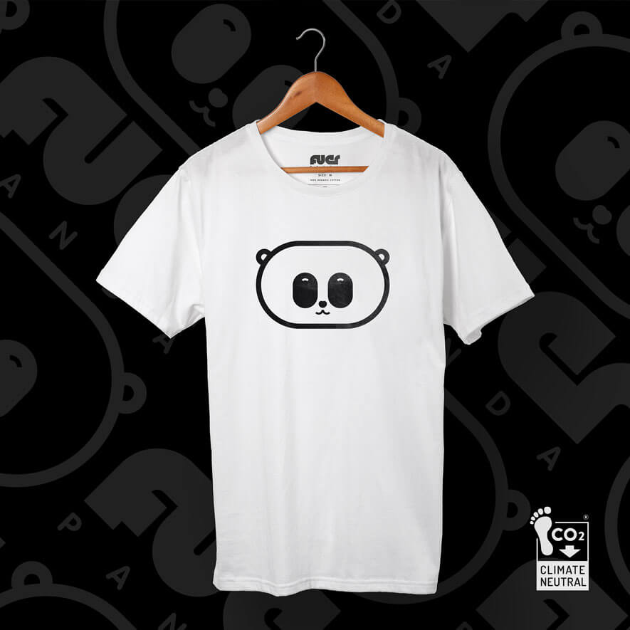 White organic vegan Fuer Panda t-shirt